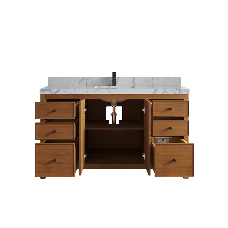 Ensemble de meuble-lavabo simple 60 po avec plateau Tomke