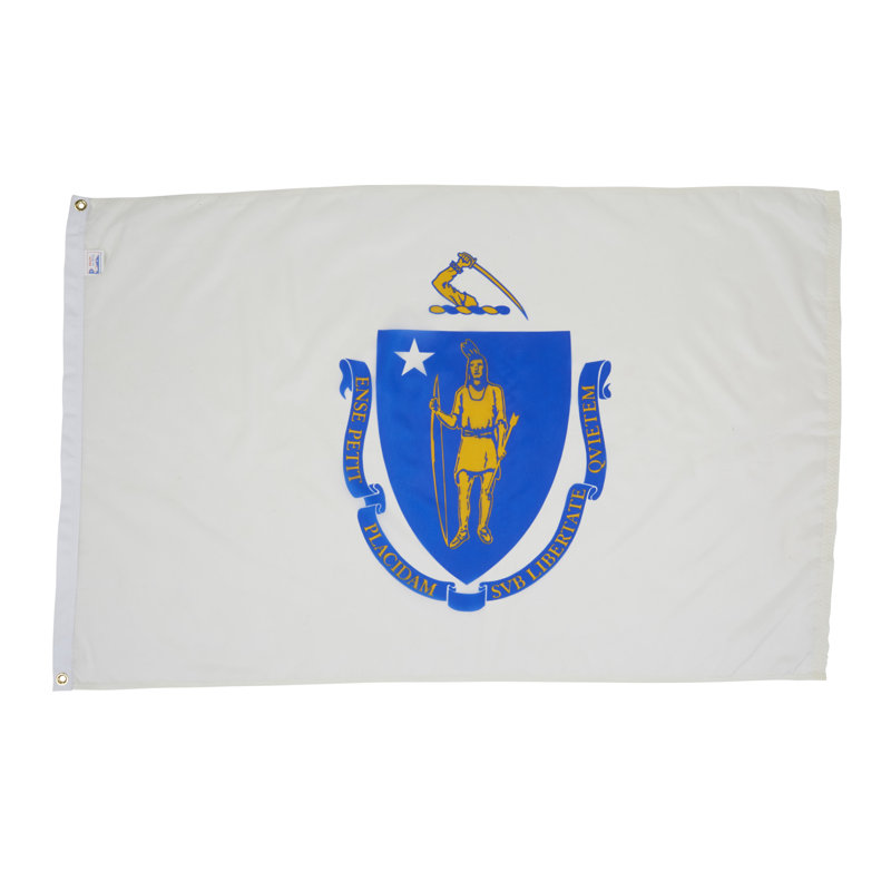 Drapeau de maison State, Massachusetts, Nylon, 48 po x 72 po