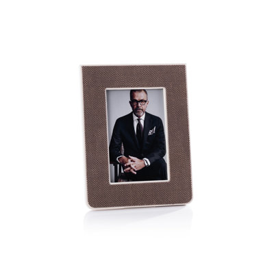 Cadre photo en cuir Raffia
