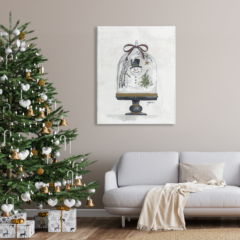 Snowman Winter Scenery, Toile tendue, H 48 po x l 36 po x P 1,5 po