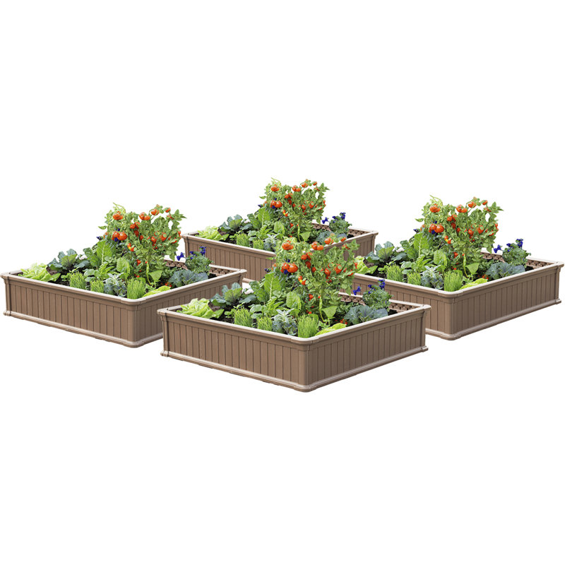 Lit de jardin surélevé en mousse de polyuréthane Eoin, 4 pi x 4 pi, 4