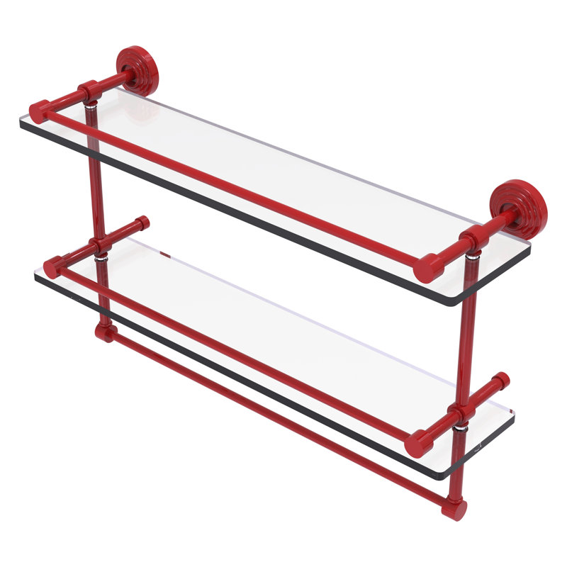 Waverly Place 2 Piece with Towel Bar, 12" H x 22" W x 5" D, Fire Engine Red