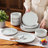 12 Pieces Modern Stoneware Dinnerware Set, Service For 4-111135918