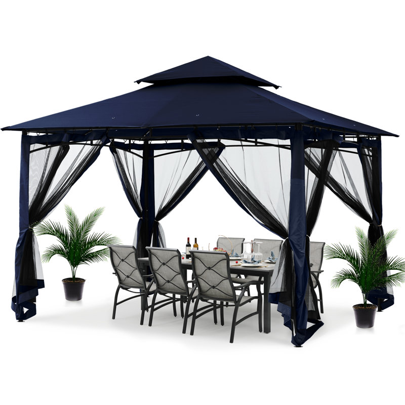Steel Patio The Soft Roof Gazebos, Navy Blue, 9 Ft. W x 9 Ft.