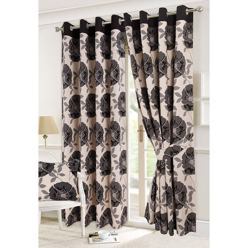 Adonica Room Darkening Curtain Pair, Black, 168 W x 229 D cm