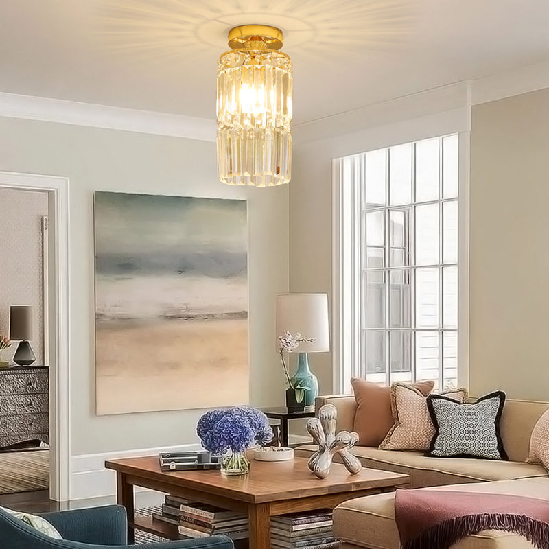 1-Light 20cm Crystal Mount Ceiling Light