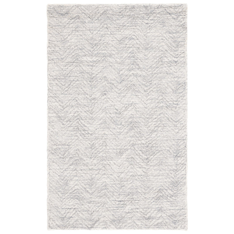 Tapis en laine / coton à chevrons touffeté à la main Jaylean, Rectangle 3 pi x 5 pi