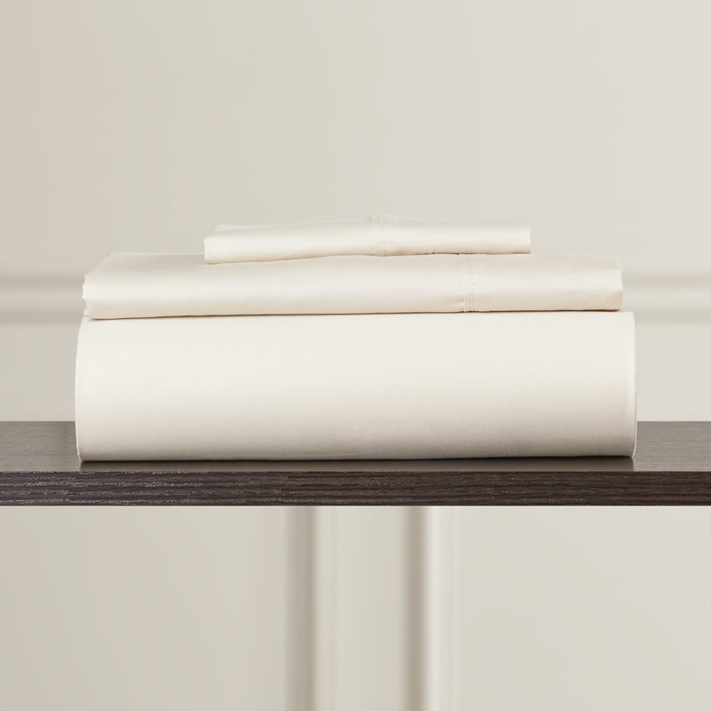 Egyptian Cotton Sateen Sheet Set, Full Sheet Set + 2 Pillowcases, Linen