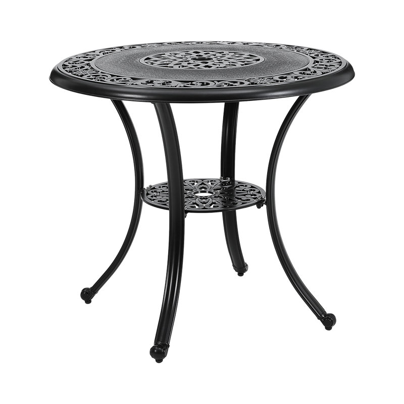 Round Outdoor Bistro Table With Umbrella Hole , 80cm cm W 80cm cm D