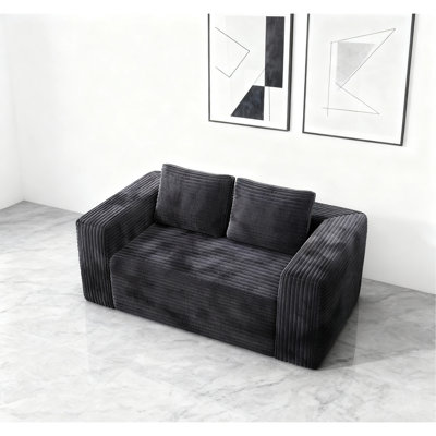 Cloud Loveseat Sofa Couch In A Box, 2 Seater Boneless Couch, Comfy Deep Seat Corduroy Sofa, Compressed, No Assembly, Memory Foam, Modern Small Couches For Small Spaces, Apartement