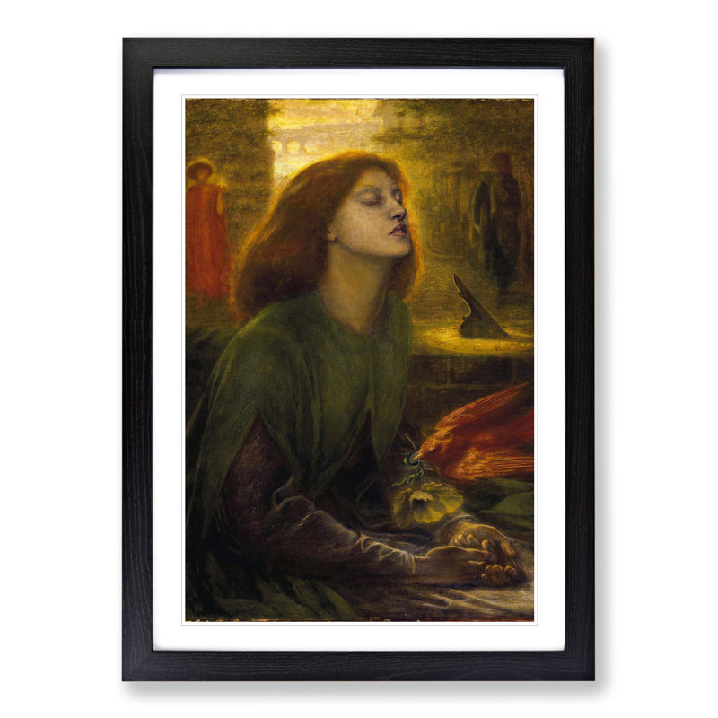 Beata Beatrix by Dante Gabriel Rossetti - Picture Frame Painting, 65cm H x 48cm W x 2cm D, Black Framed