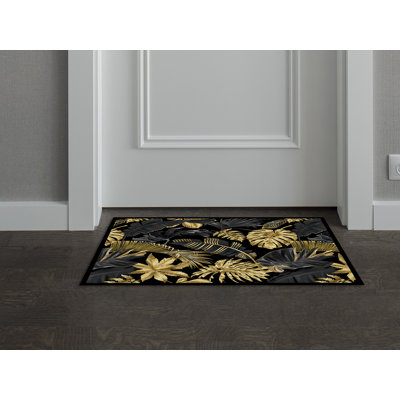 Nisha Non-Slip Floral Doormat