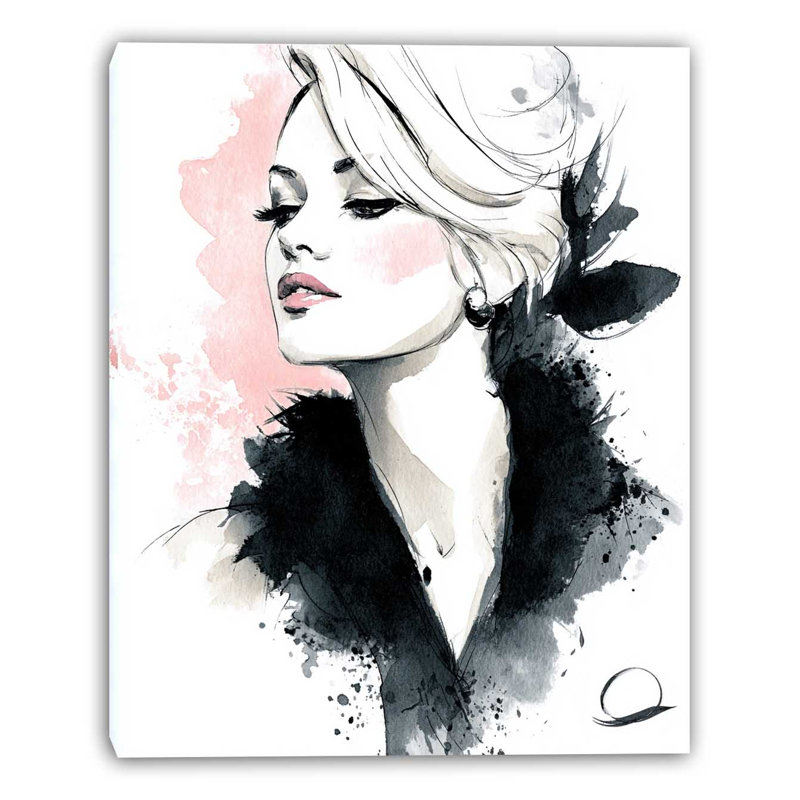 Art mural sur toile Blush Silhouette, L 12 po x H 16 po x P 1 po