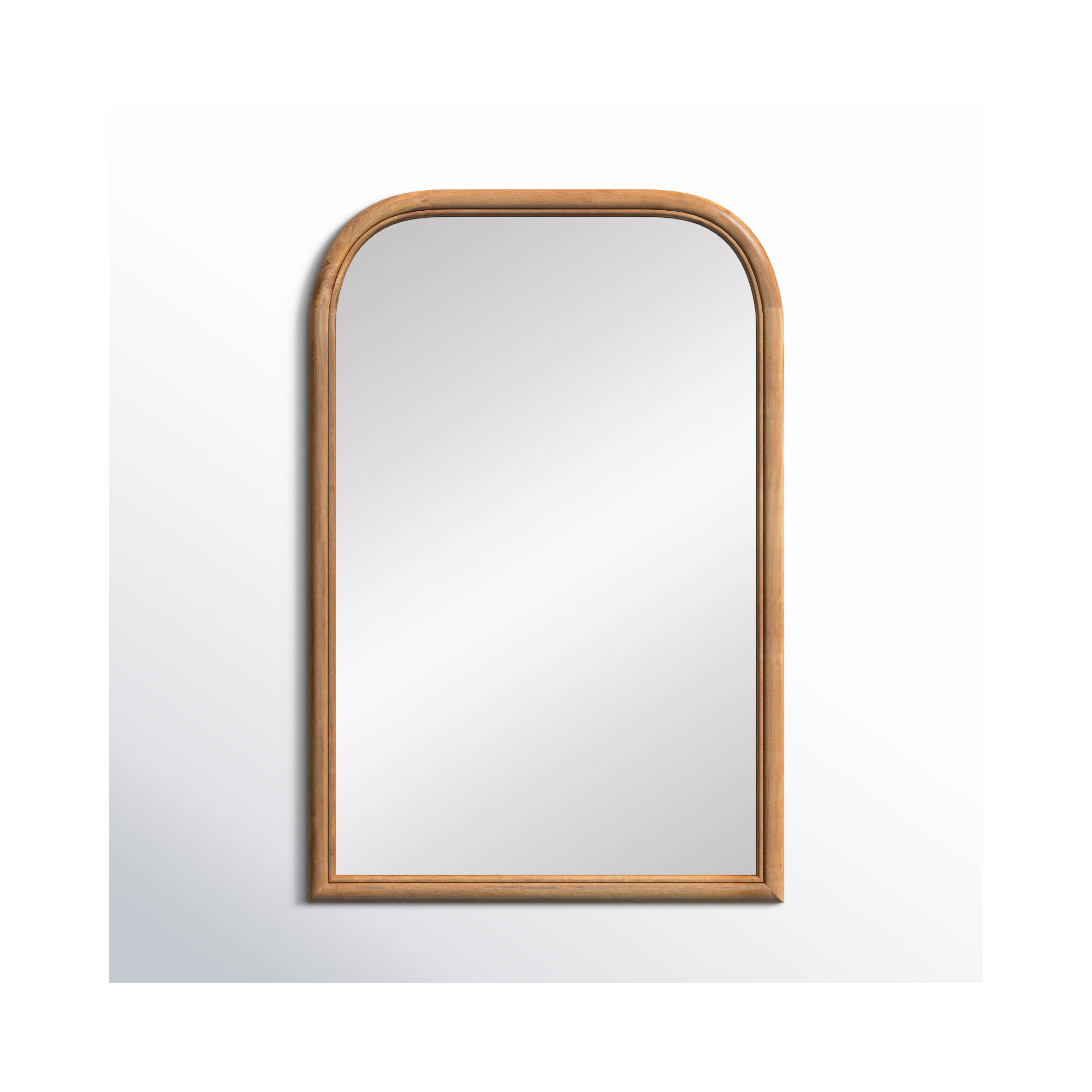 Brandis Wooden Bathroom Wall Mirror, Arch, Rustic Brown, 36" x 24"