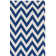 Emek Hand Woven Flat Weave Wool/Cotton Chevron Rug in Ivory/Blue