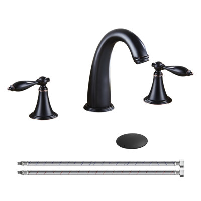 Widespread 2-handle Bathroom Faucet with Drain Assembly