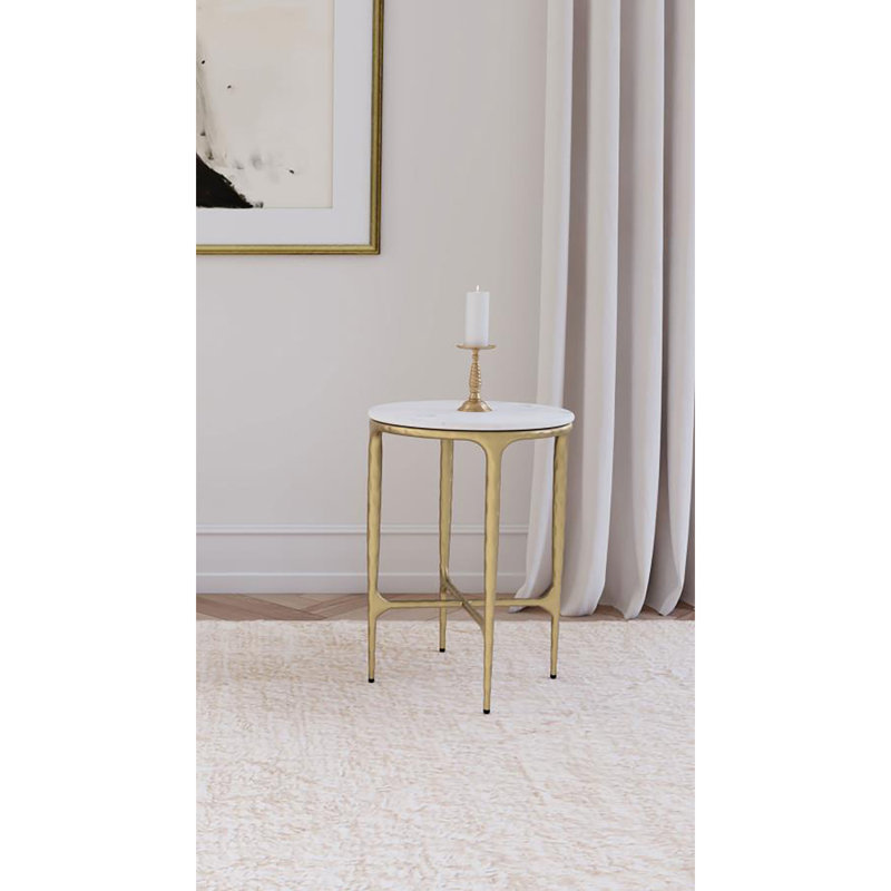 Melodie Round Marble Top Side Table