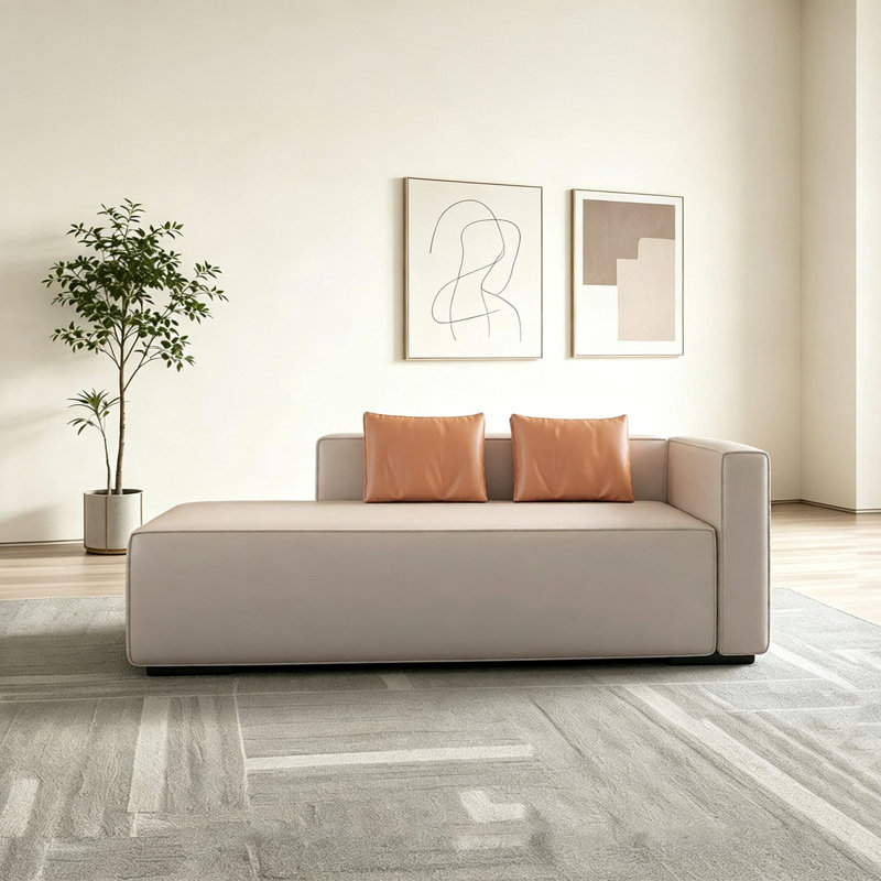 Chaise longue moderne et minimaliste en similicuir
