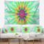 Tapisserie abstraite en verre coloré vert fractal-28497176