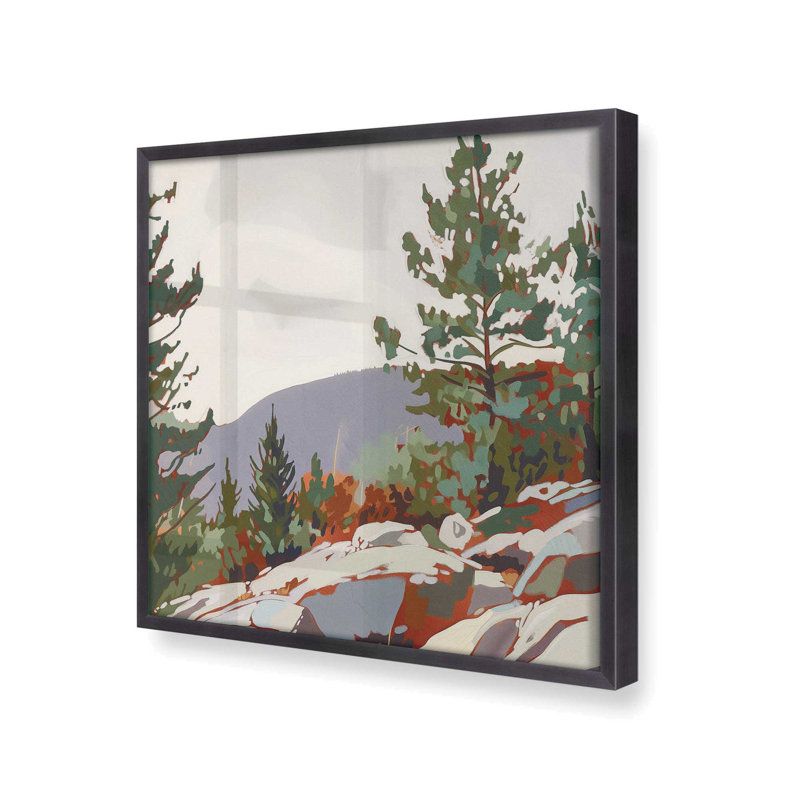 «Mountain Rocks And Pines II», Zinc patiné, H 13,75 po x l 13,75 po