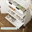 Armoire de cuisine cannelée avec 3 tiroirs à clavier et 6 tablettes de porte, armoire de rangement autoportante-114240963