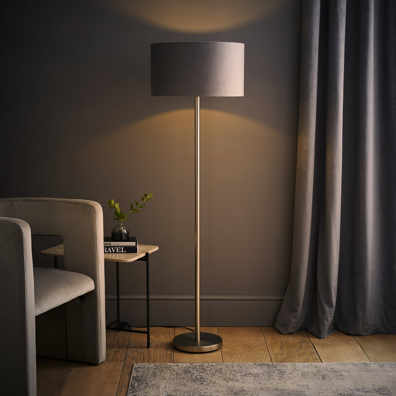 Pearletta Floor Lamp, Yes, Chrome, Grey
