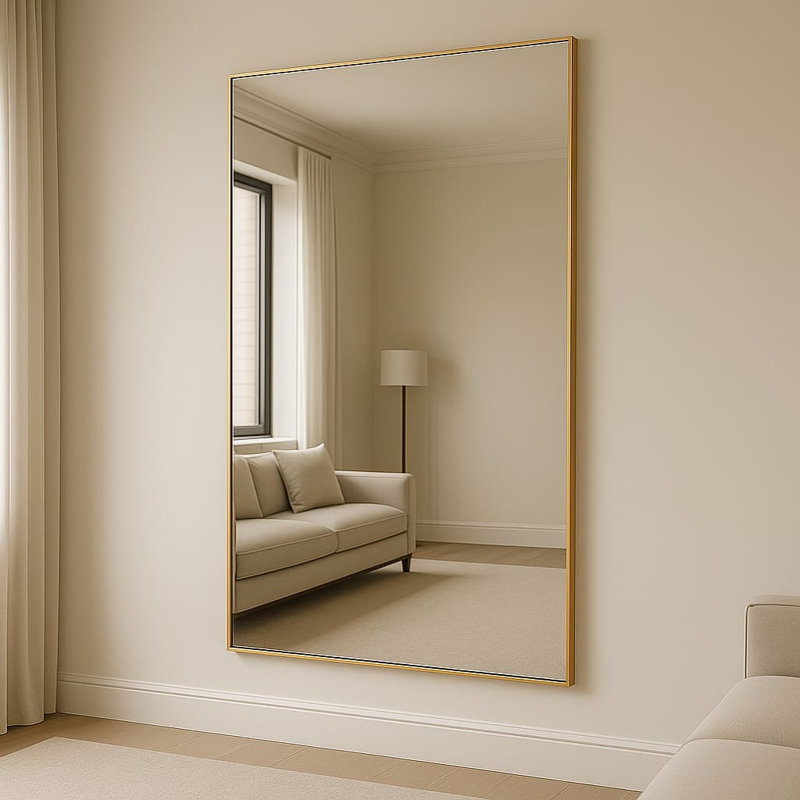 Jobu Home - Takara, Full Length Leaner Metal Rectangle Mirror, Gold, 180cm x 105cm