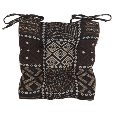16-Inch Square Woven Tapestry Tufted Chair Cushions (Set Of 2)