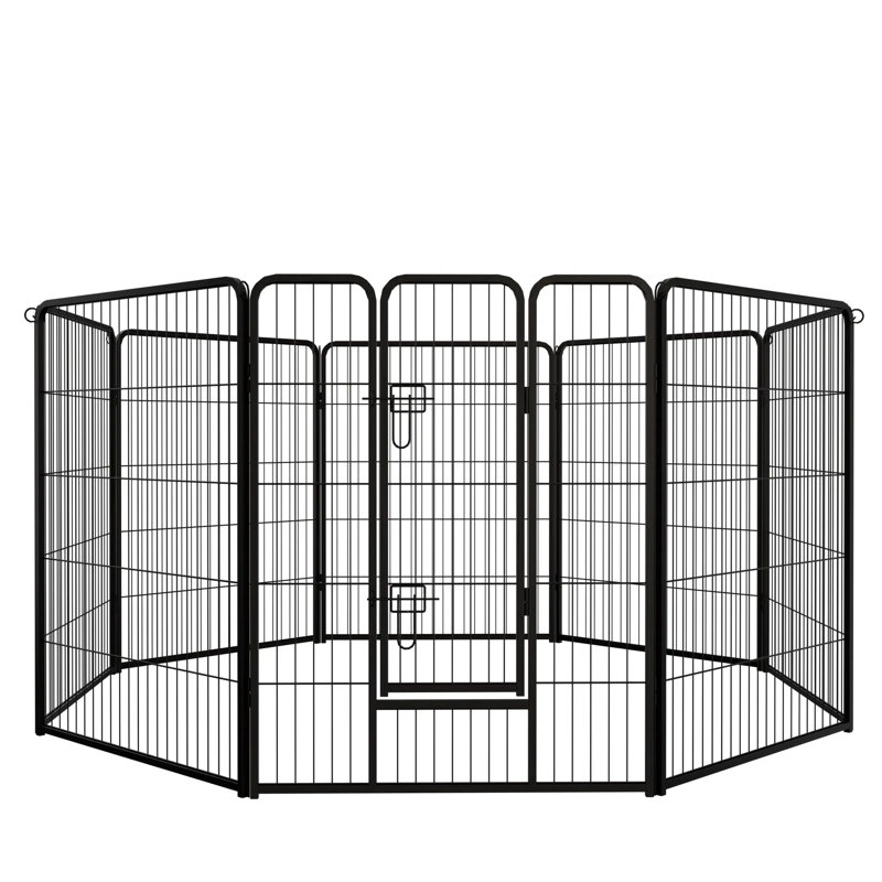 Parc pour chien, parc pour chiot de 40 pouces à 8 panneaux, enclos pour chiens de grande / moyenne / petite taille, enclos pliable avec portes pour camping-car, camping, cour