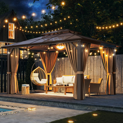 13 pi. L 10 pi. D Pavillon de jardin en aluminium