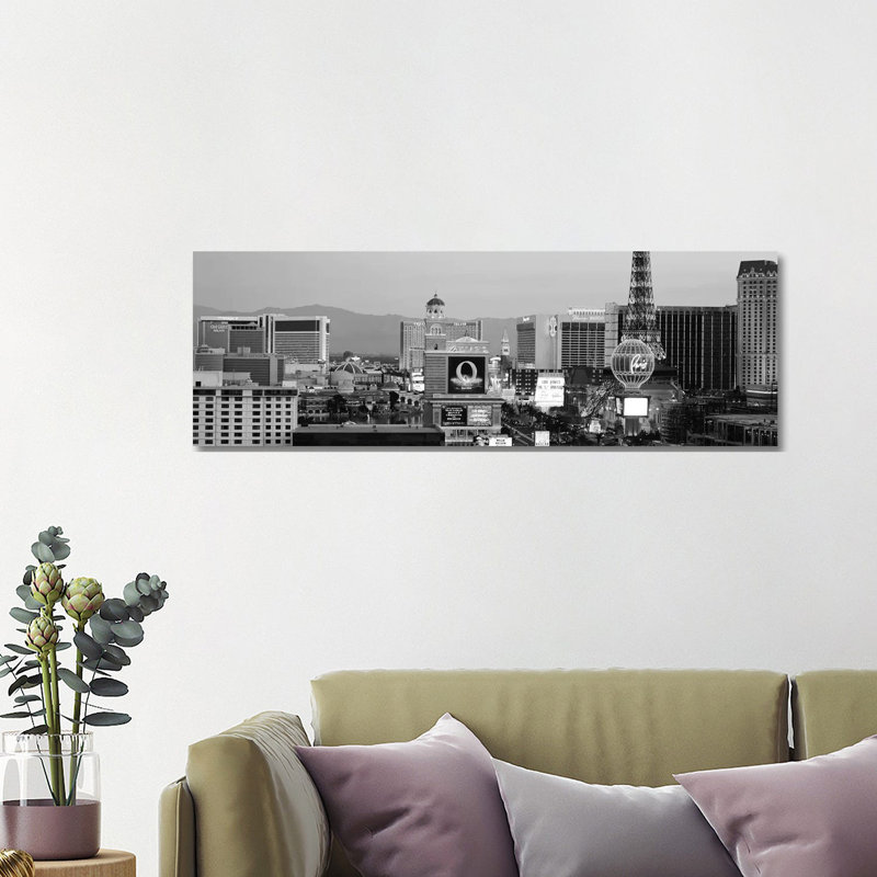 Las Vegas Skyline Cityscape - Wrapped Canvas Panoramic Print, 121.92 cm H x 40.64 cm W x 3.175 cm D
