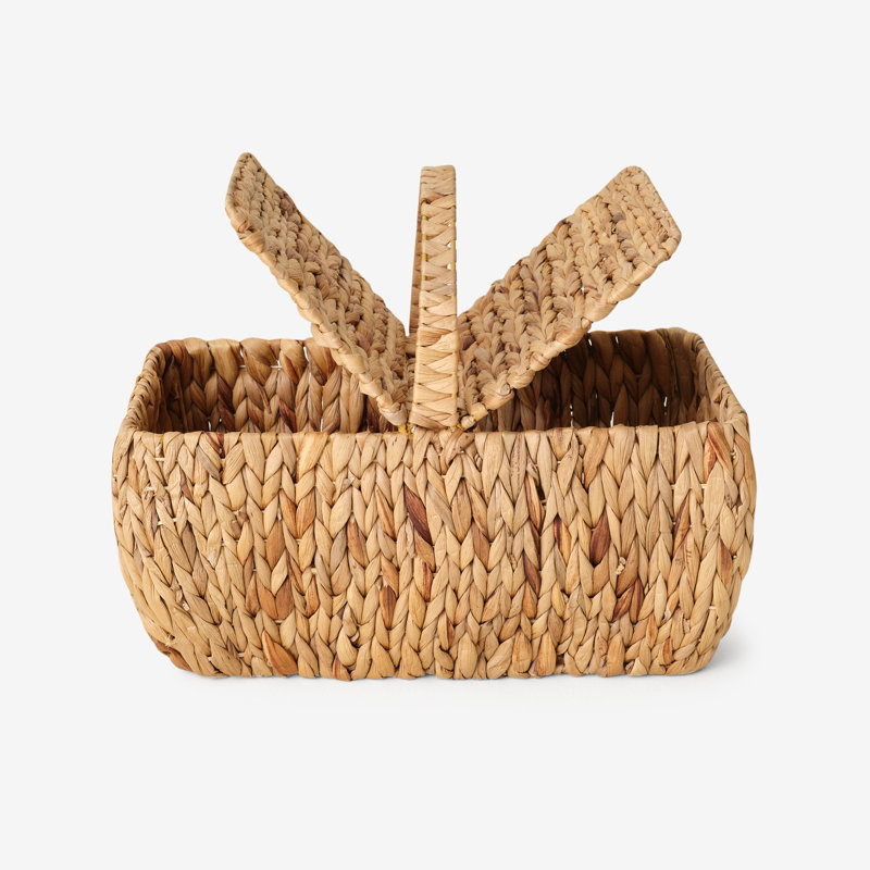 Amy Water Hyacinth Picnic Basket, Natural