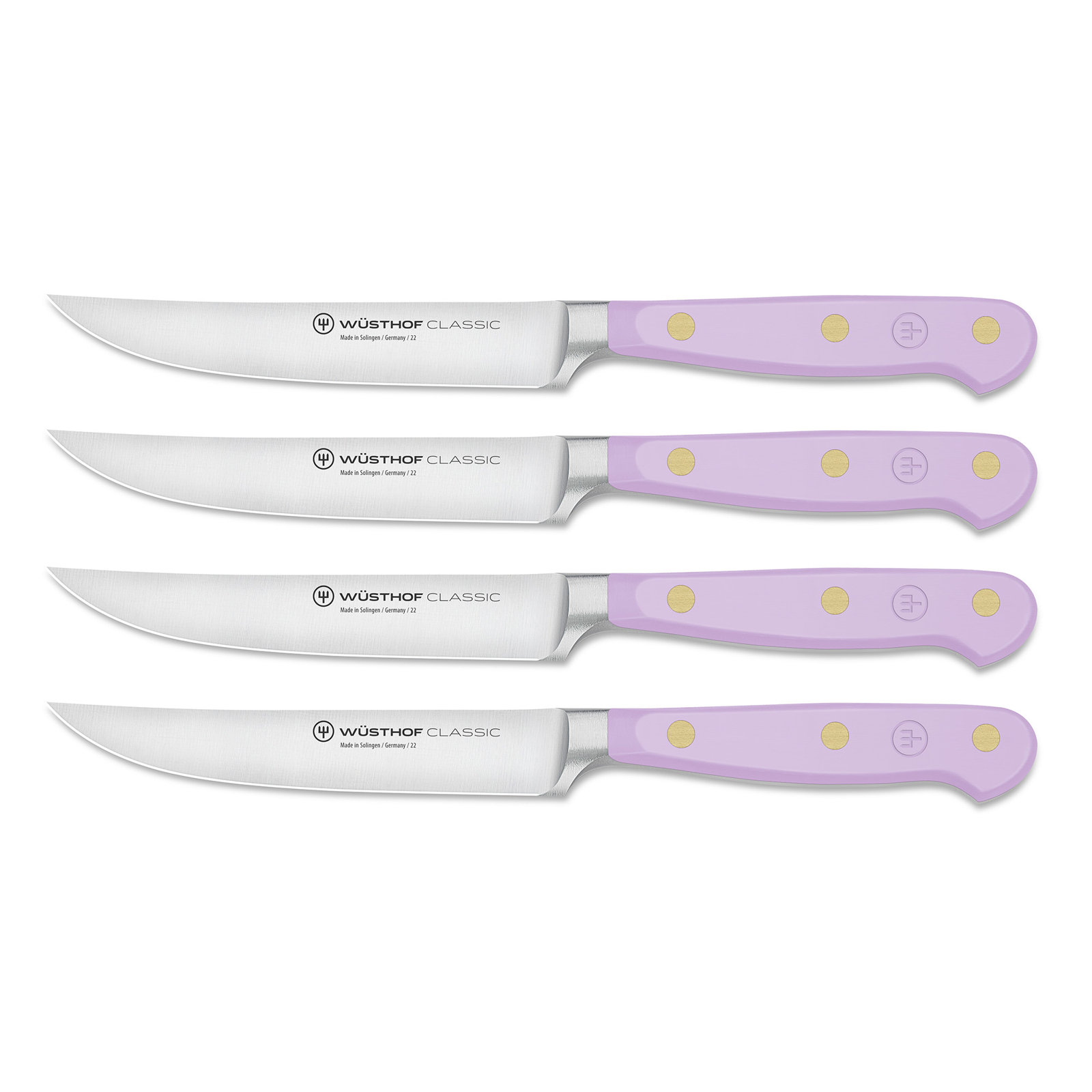 WÜSTHOF German Classic Color 4 Piece Steak Knife Set, Purple Yam