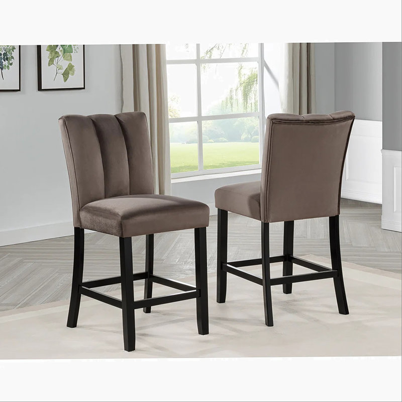 Chaise rembourrée brune (ensemble de 2) pour salle à manger de cuisine