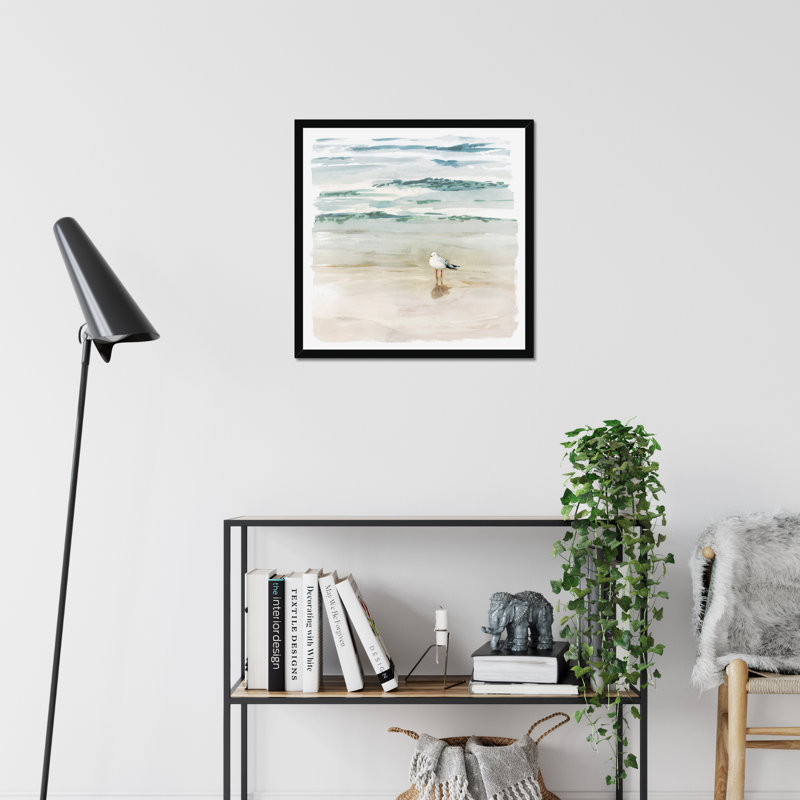 Seagull Cove II by Victoria Borges - Painting, Black Framed Paper Print, 34cm H x 34cm W