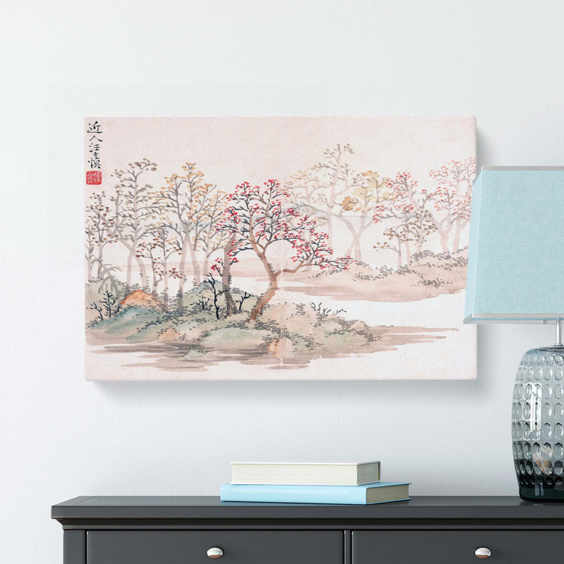 Floral Landscape by Wang Shishen - Wrapped Canvas Painting, 50cm H x 76cm W x 3cm D