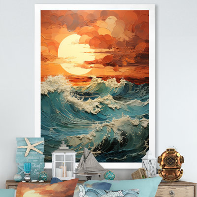 Coucher de soleil sur une plage audacieuse