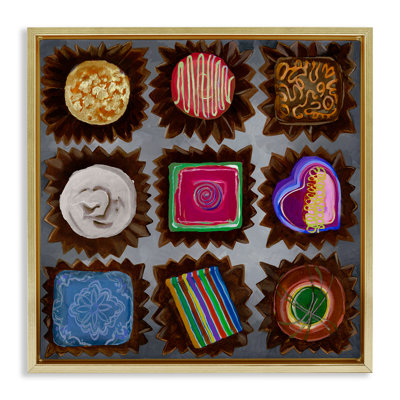 Mixed Chocolate Pieces Framed Floater Canvas Wall Art by Liz Jardine