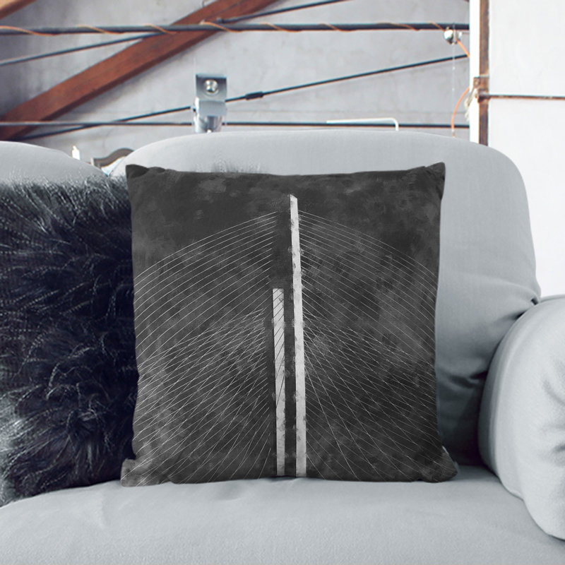 Square Cushion, Black, 55cm H x 55cm W x 20cm D