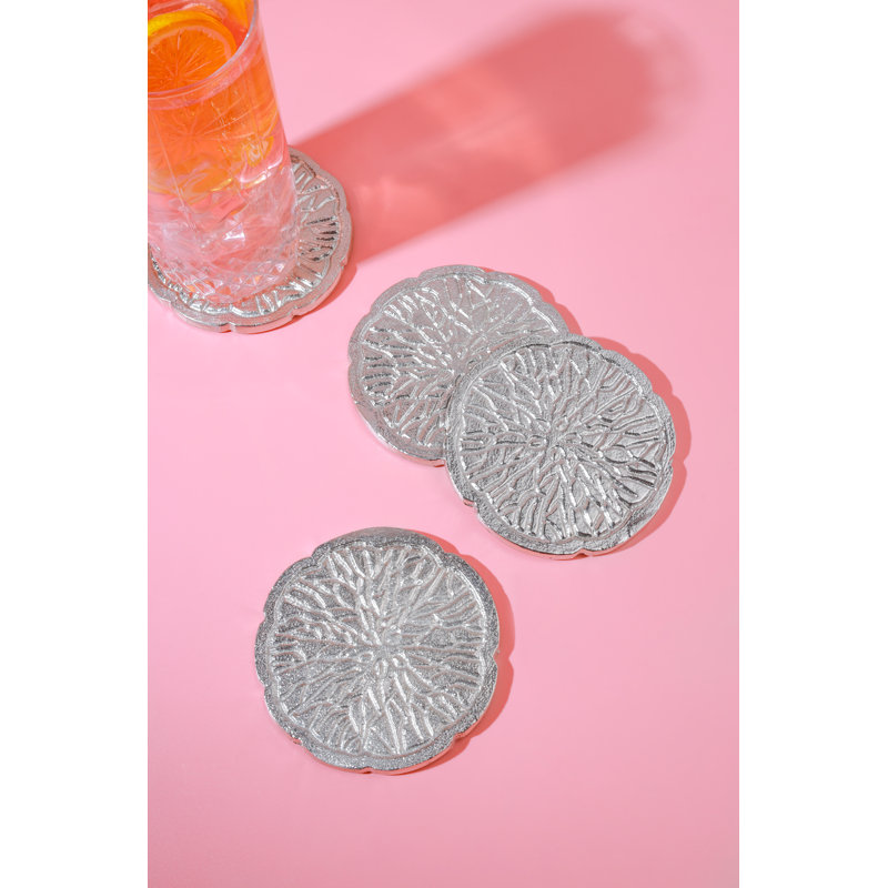 Sous-verres Solstice Ensemble de 4 (argent), Argent argent