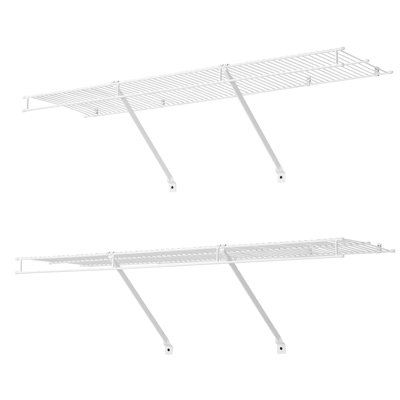 Ensemble de tablettes robustes en fil d'acier au carbone, 4 pi, ensemble de 2, tablettes flottantes murales pour rangement organisé