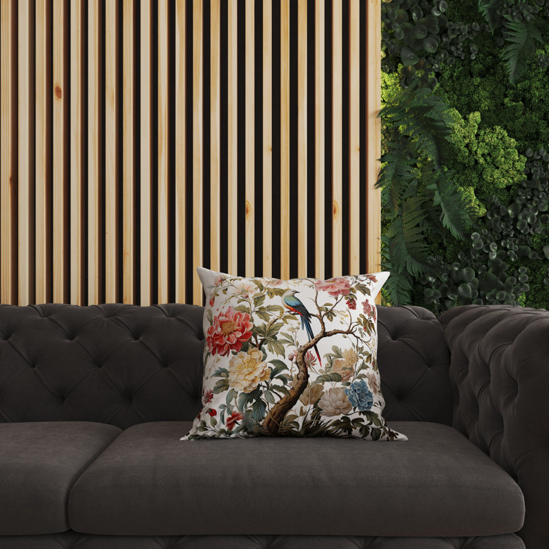 Oreiller Bloom Bower Bliss avec housse amovible, Rouge/rose/bleu, H 26 po x l 26 po