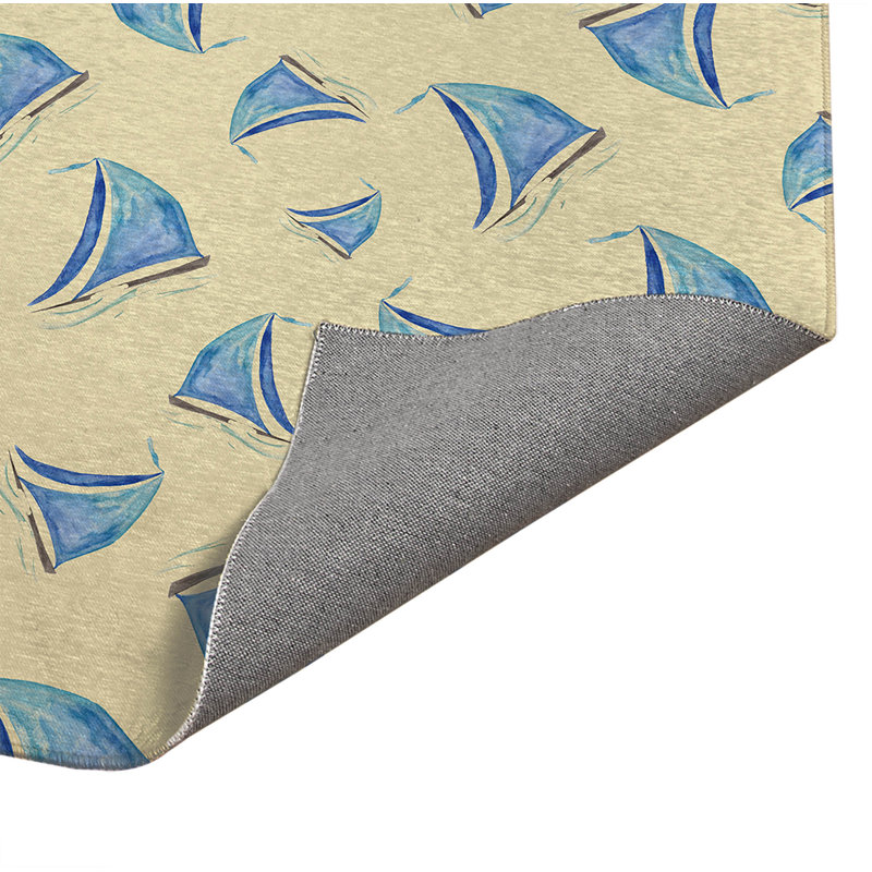 Tapis de cuisine antidérapant Summer, Rectangulaire 3 pi x 5 pi, Jaune