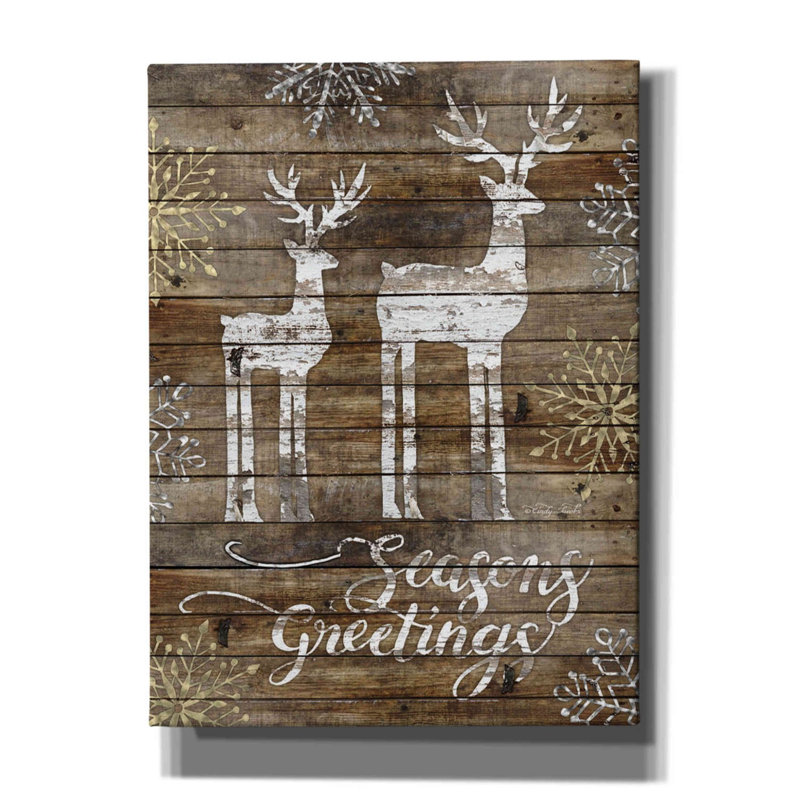 «Birchanger Season's Greetings Deer» par Cindy Jacobs, H 54 po x l 40 po x P 1,5 po