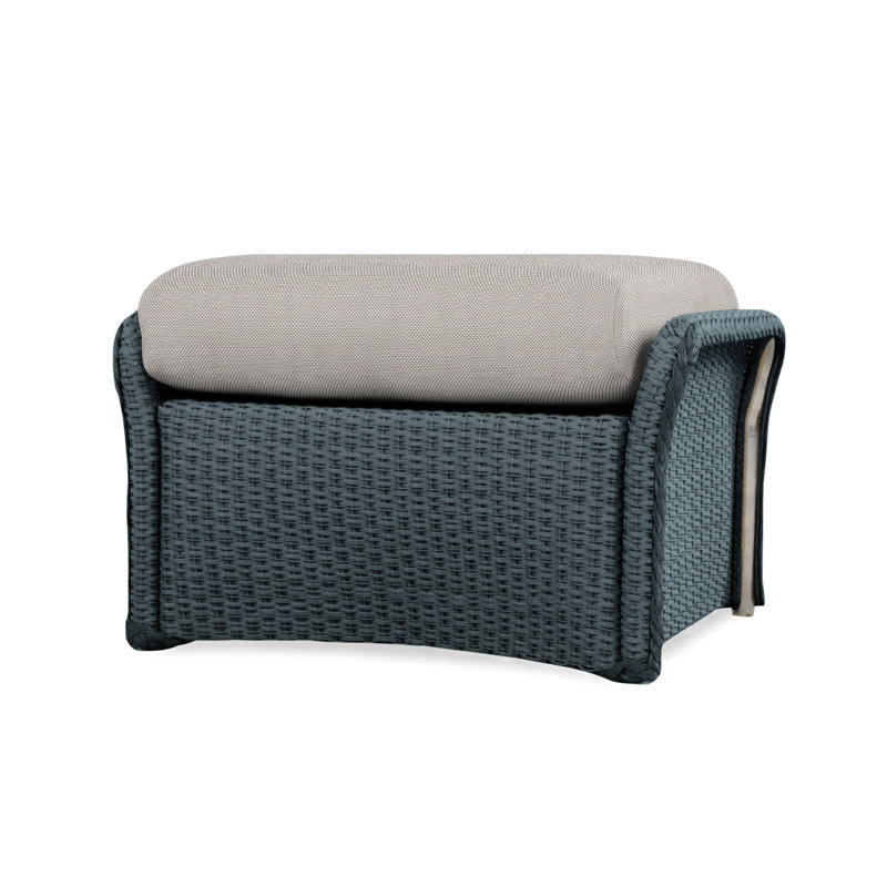 Weekend Retreat Outdoor Ottoman, Sailcloth Seagull, White