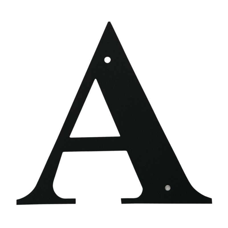 Metal Surface Mount House Letter, A, 6" H x 6.25" W x 0.08" D