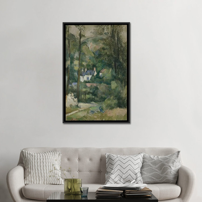 «Maisons Dans La Verdure 1881» par Paul Cezanne, reproduction d'art sur toile, H 26 po x l 18 po x P 1,5 po, Pas de tapis