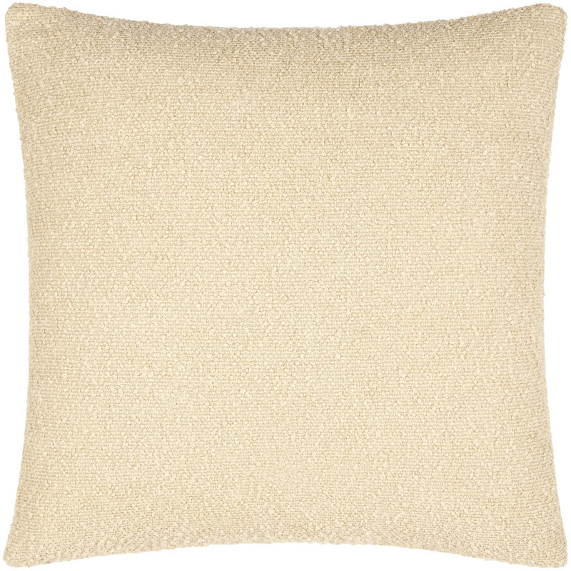 Coussin décoratif Amalfi Boucle, Housse de coussin seulement - sans coussin, 20 po x 20 po, Crème