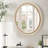Frostley  Round Wood Wall Mirror with Beaded Detailing-1353079419