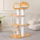 Tour pour arbre à chat moderne de 63 po de hauteur, arbre à chat en bois de luxe pour grands adultes, tour à chat robuste avec poteaux à griffer en sisal, mobilier pour chat à plusieurs niveaux avec coussin, bol transparent pour chats du Maine 